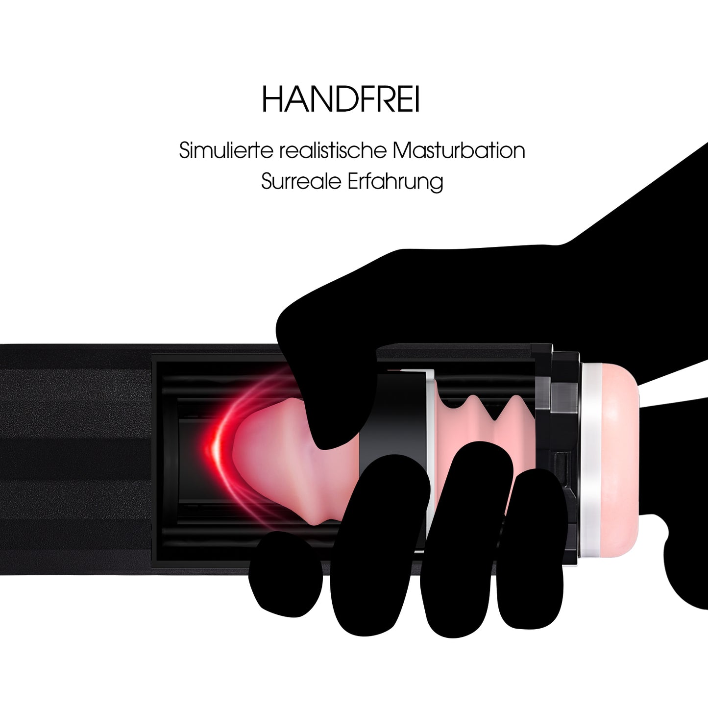 Hands-Free Automatic Masturbation Cup with 10 Thrust Modes, 2 Realistic Sleeves, and Portable Strap