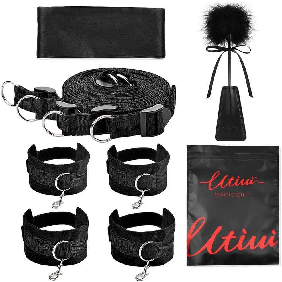 Einsteiger-freundliches BDSM-Fesselungs-Kit mit Augenbinde, Handschellen, Seil und Fußfesseln
