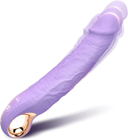 Dildo Vibrator Sex Toy for Women - 2-in-1 G Spot and A Point Vibration for Women with 10 Vibrations & 3 Shock Modes, Realistic Silicone Sex Toy, Waterproof Sex Toy, Erotic Dildo