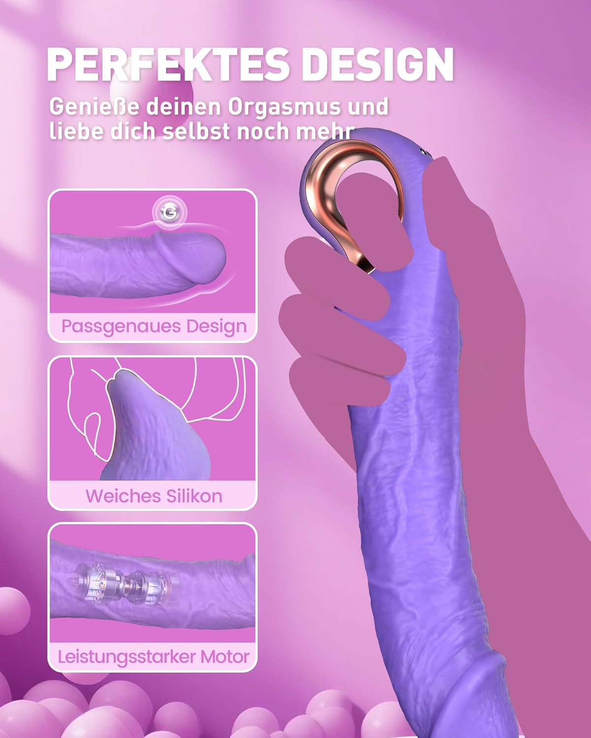 Dildo Vibrator Sex Toy for Women - 2-in-1 G Spot and A Point Vibration for Women with 10 Vibrations & 3 Shock Modes, Realistic Silicone Sex Toy, Waterproof Sex Toy, Erotic Dildo
