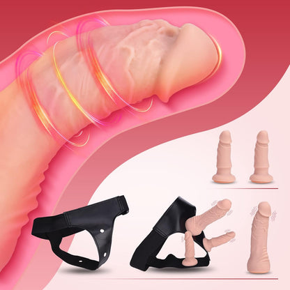 Utimi Umschnallbare Vibrationsdildos – Verstellbarer strapless Dildo mit 10 Modi und 3 Dildos