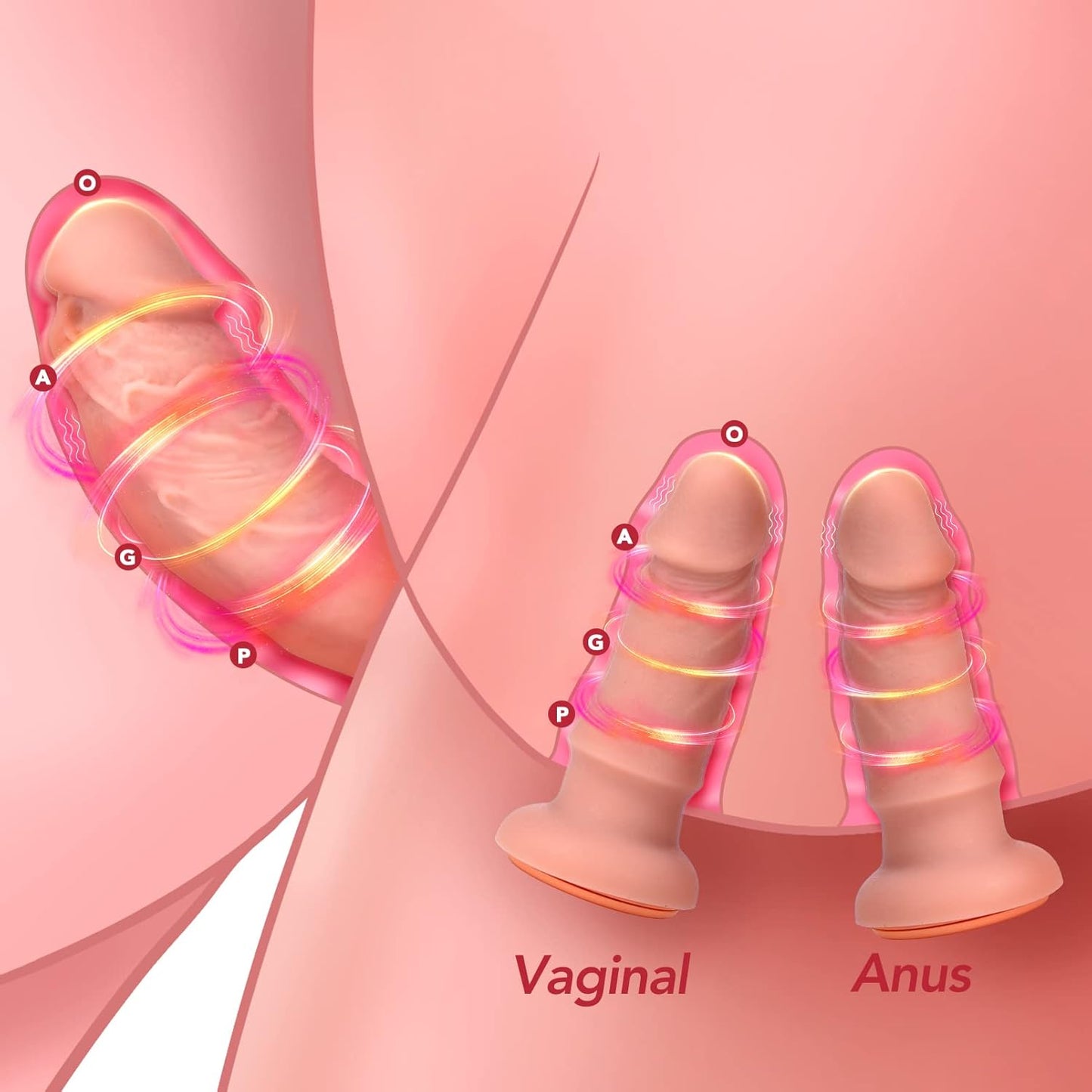 Utimi Umschnallbare Vibrationsdildos – Verstellbarer strapless Dildo mit 10 Modi und 3 Dildos