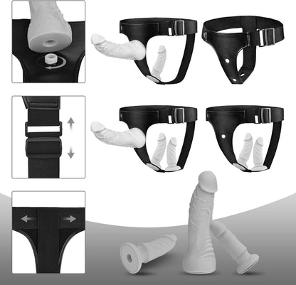 Utimi Umschnallbare Vibrationsdildos – Verstellbarer strapless Dildo mit 10 Modi und 3 Dildos