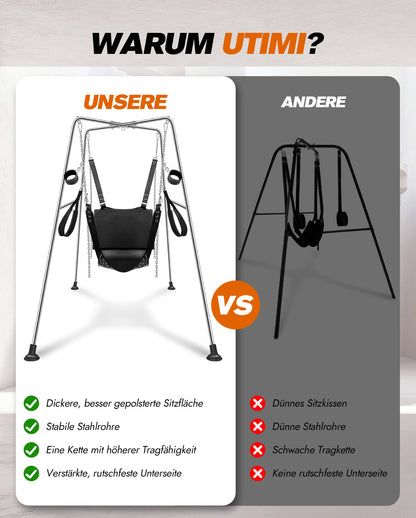 UTIMI Sexschaukelgestell BDSM-Sexspielzeug Sexschaukelset mit Sexschlinge für Paare, Bondage-Sklave, einfach zu montieren und verstellbar, Sexmöbel fürs Schlafzimmer, stabiler Stahlrahmen, Tragkraft b