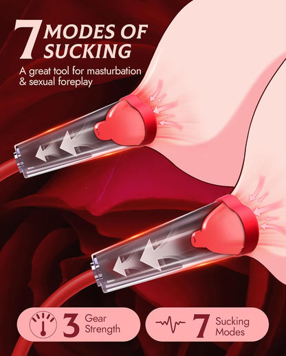 Elektrisches Vaginal- und Brustwarzenpumpen-Set – 3 Saugstufen, 7 Modi, Klitorisstimulation