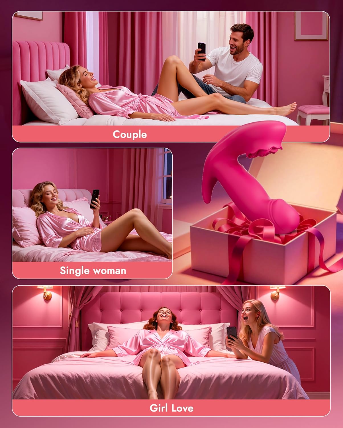 G-Punkt Vibrator für Frauen – 4-in-1 App Fernsteuerung, 8 Vibrations- & Schwingmodi, Wasserdicht, Klitoris- & G-Punkt Stimulator