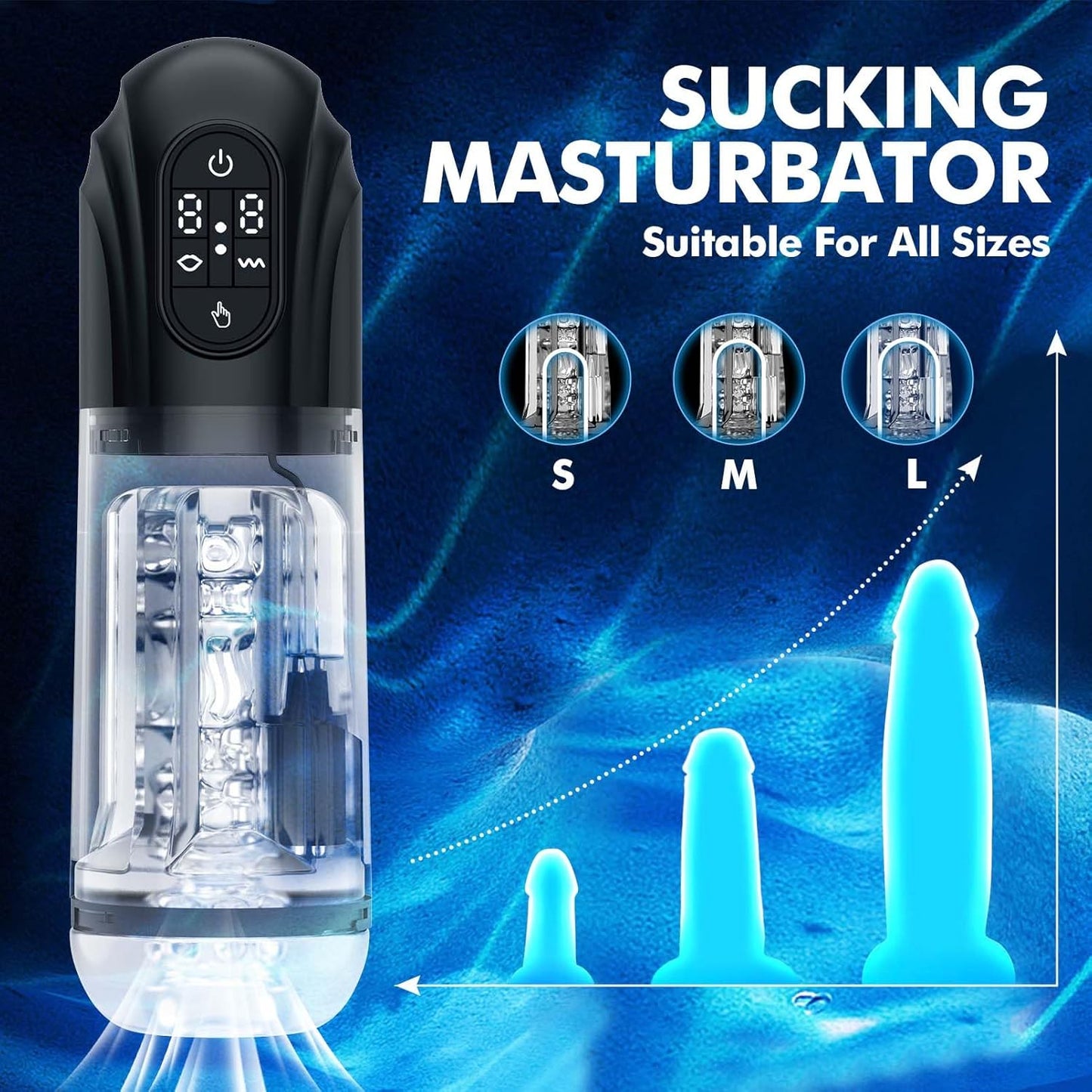 Elektrischer Saugmasturbator für Männer – 10 Vibrations- und Saugmodi, freihändig, realistische Textur