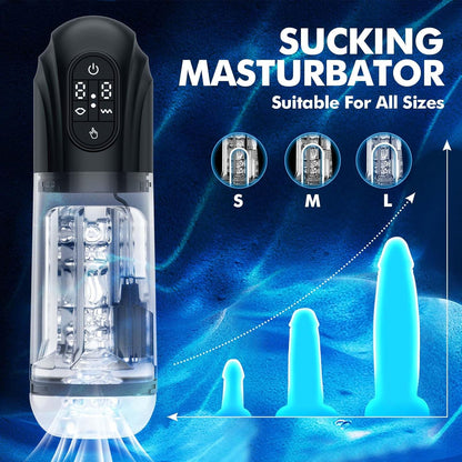 Elektrischer Saugmasturbator für Männer – 10 Vibrations- und Saugmodi, freihändig, realistische Textur